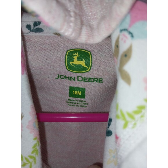 John Deere Girls 18 Mo.s Pink Full Zip Hoodie - Picture 3 of 6